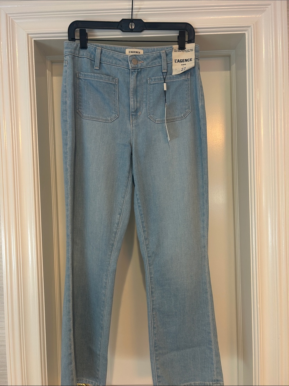 L'AGENCE Light Blue Wide-Leg Denim Jeans